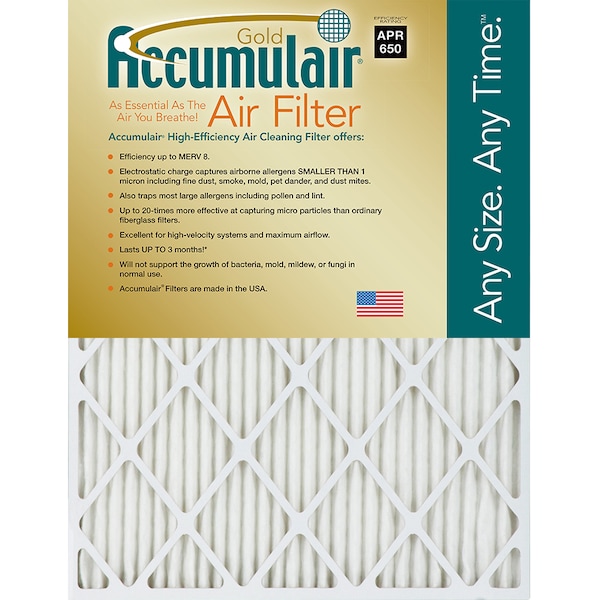 10x10x1 Pleated Air Filter, MERV 8, 4 PK